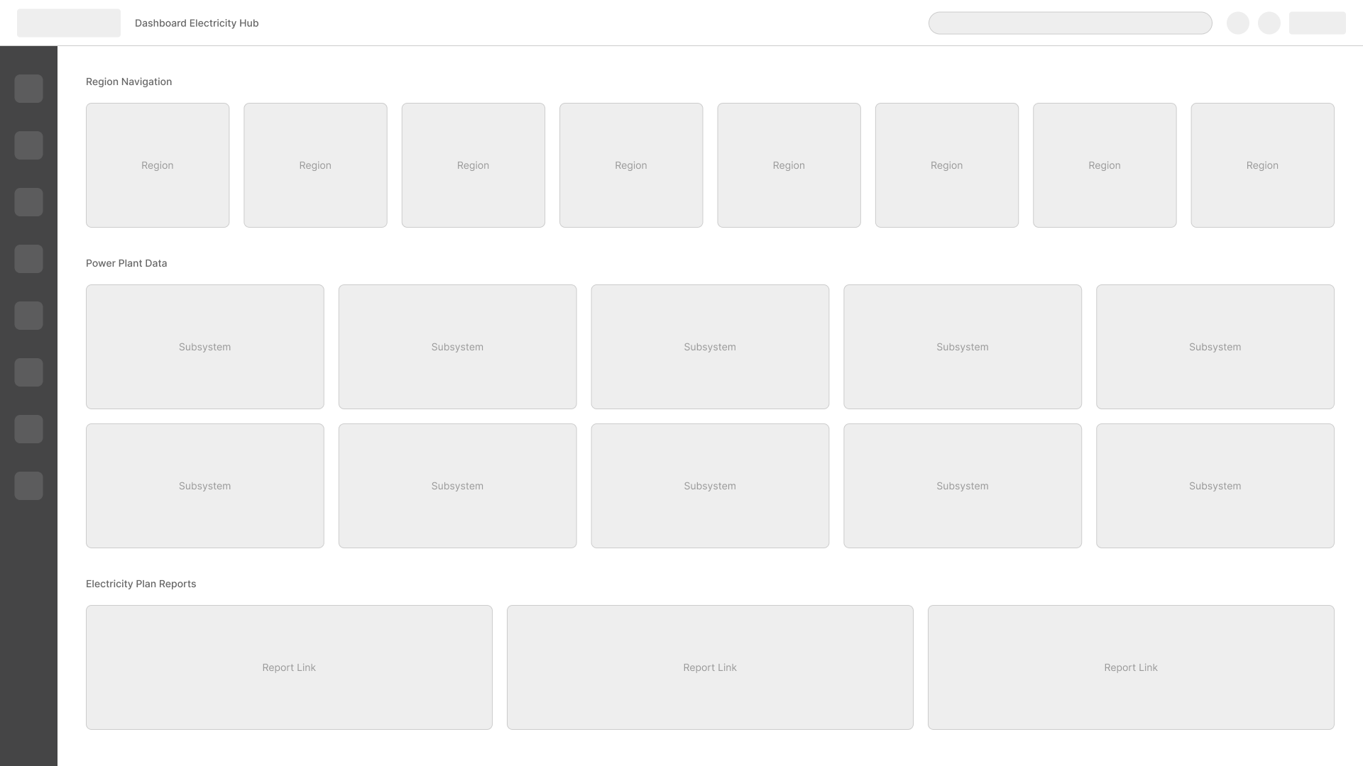 Navigation menu wireframe